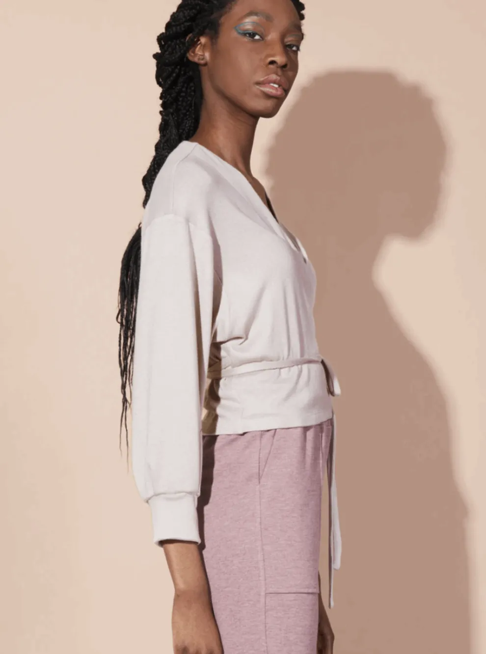 DAGG & STACEY Avalon Wrap Sweater - Pearl