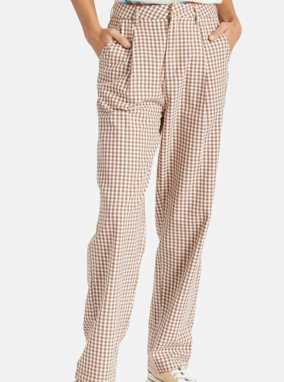 BRIXTON Victory Gingham Print Trousers