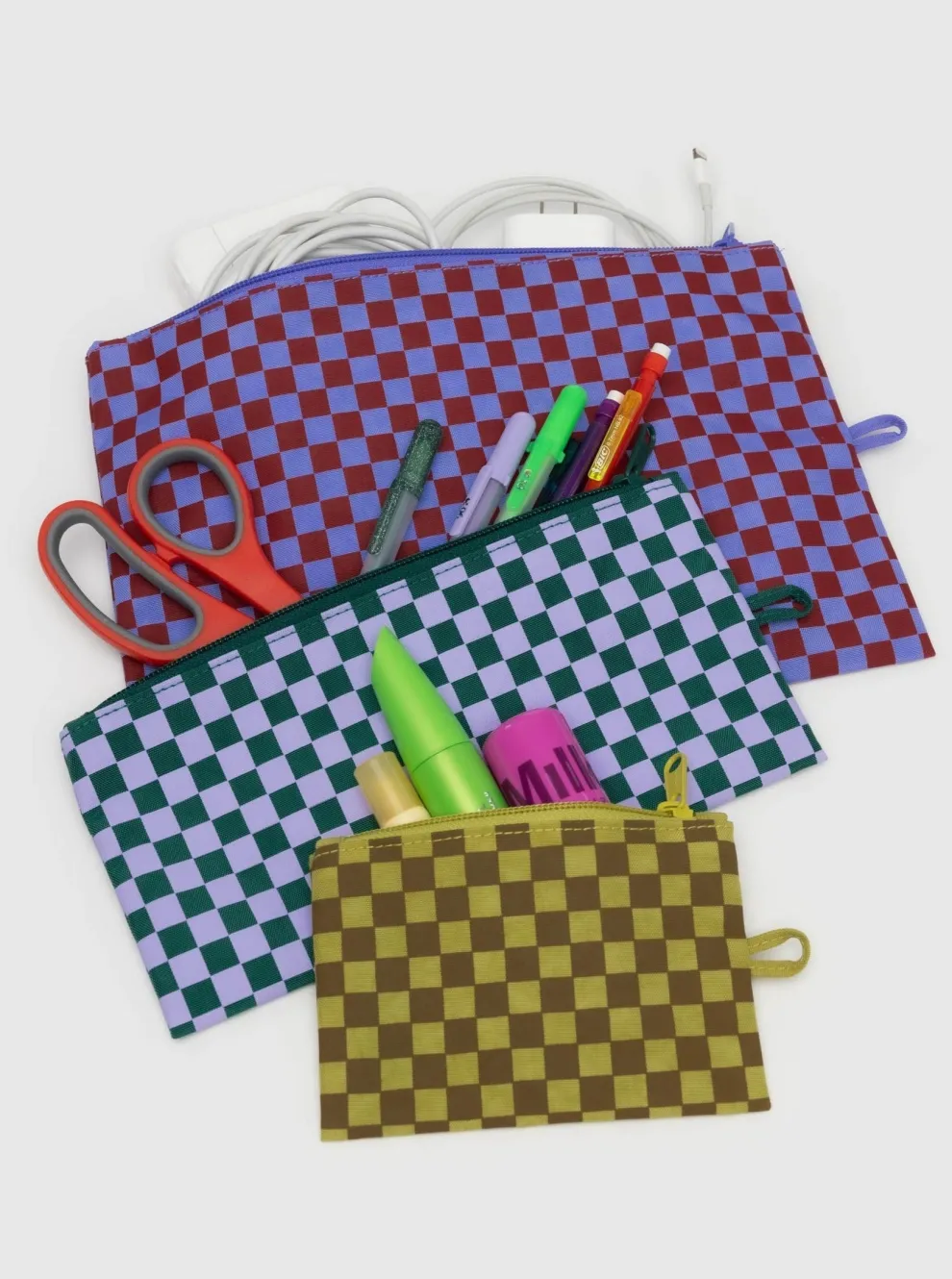 BAGGU Flat Pouches - Jewel Checks