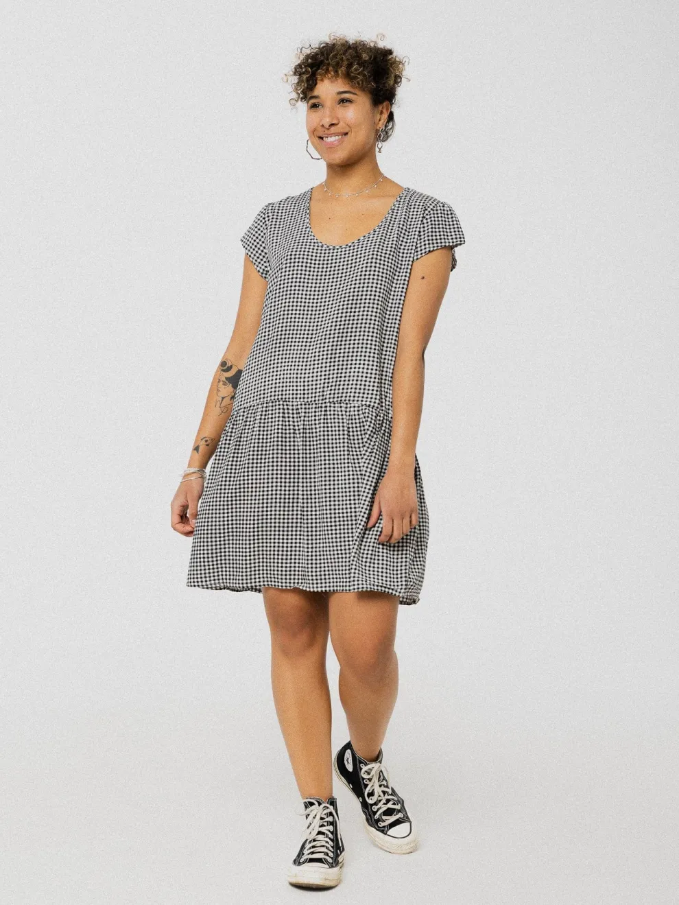 PINEAPPLE BANANAS Séoul dress - Black checks