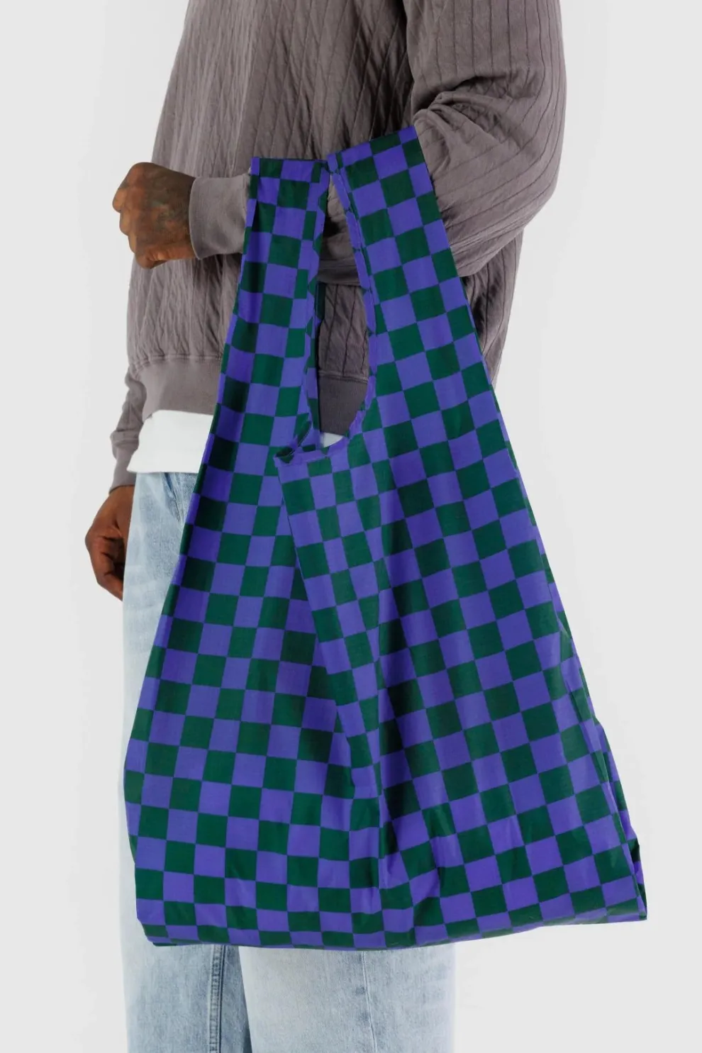 BAGGU Reusable Bag Large - Iris Green Check