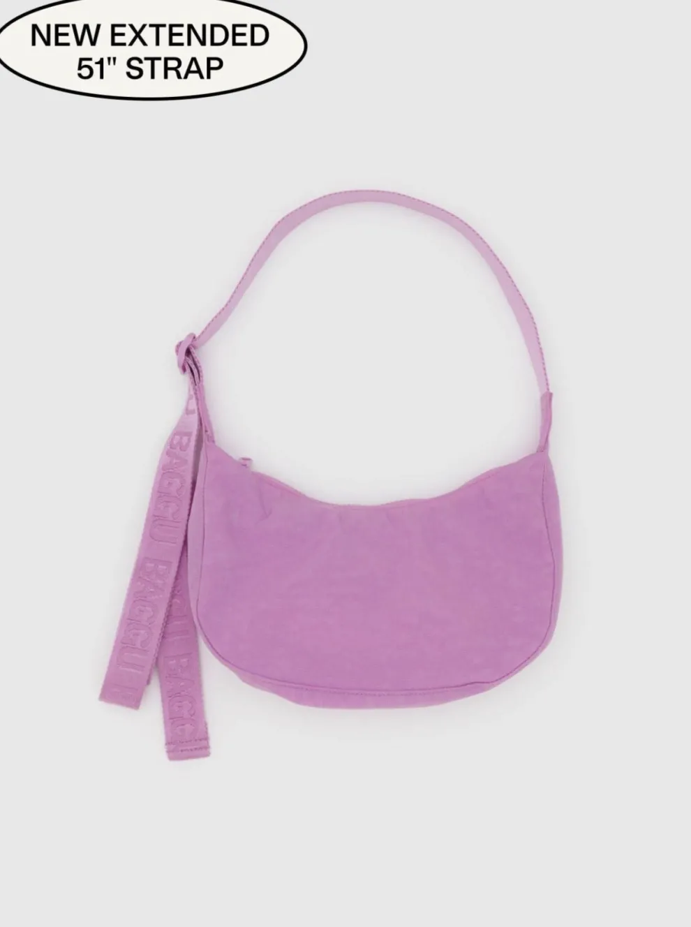 BAGGU Small Crescent Nylon Bag - Peony