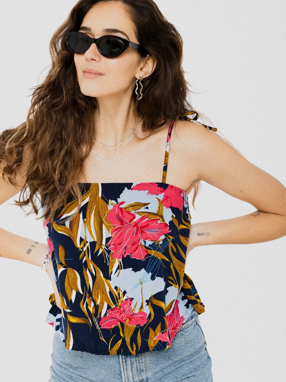 PINEAPPLE BANANAS Isabella Camisole - Tropical Navy