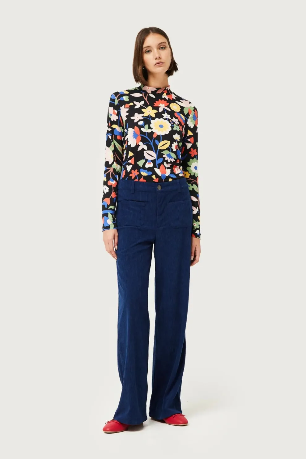 COMPANIA FANTASTICA Corduroy Pants - Navy Blue