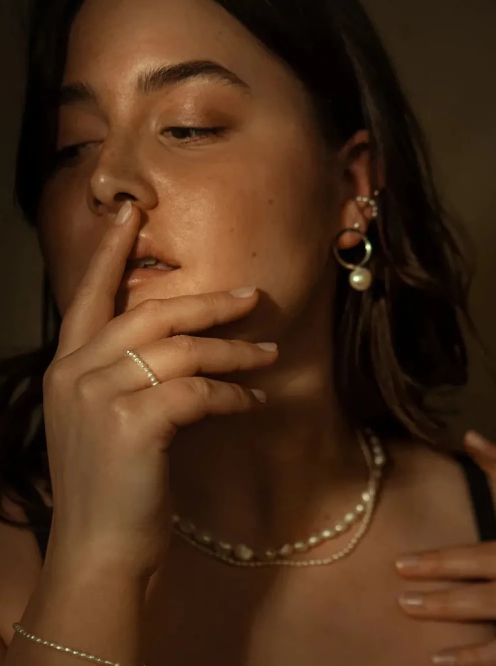 SARAH BIJOUX Pearl Bangle Ring