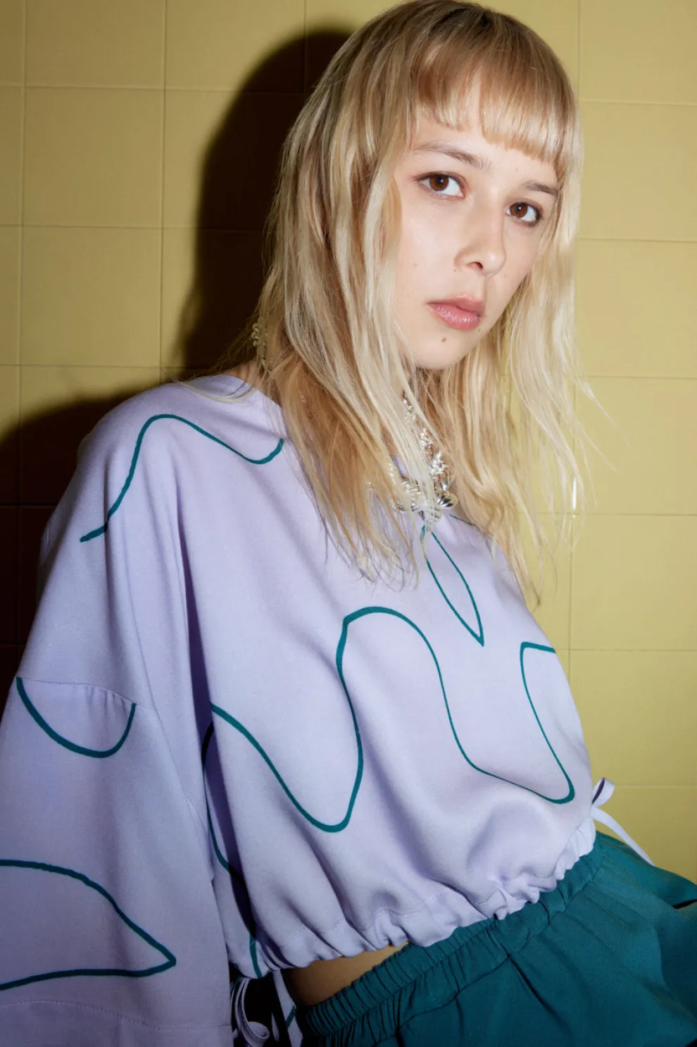 EVE GRAVEL Tama Blouse - Lilac and Green