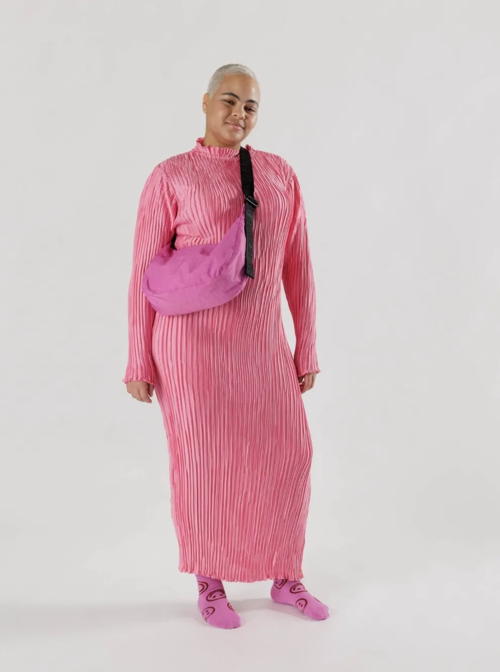 BAGGU Medium Crescent Nylon Bag - Extra Pink