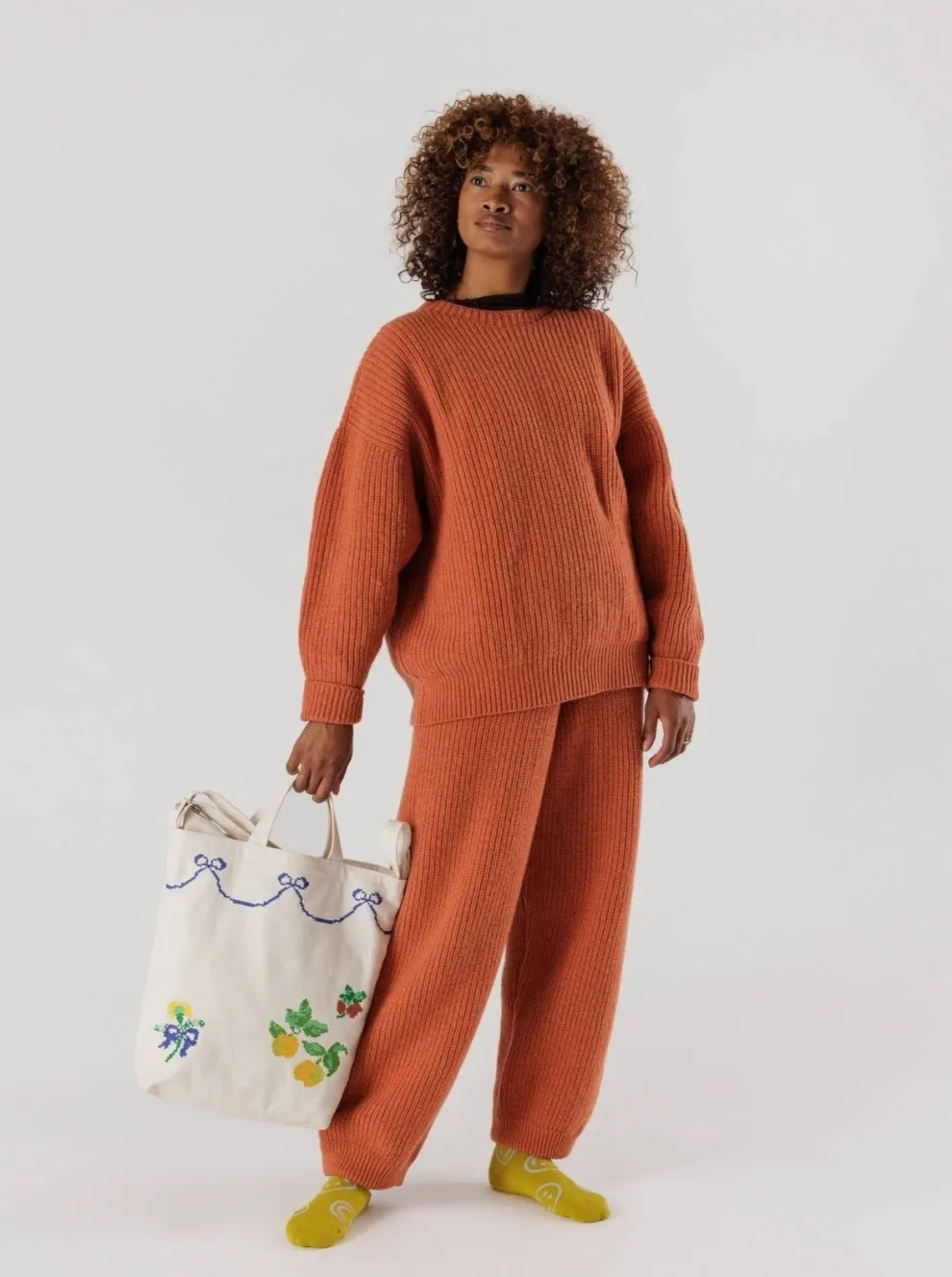 BAGGU Duck Zip Bag - Cross Stitch