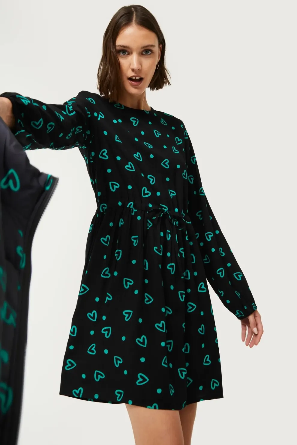 COMPANIA FANTASTICA Dress - Green Hearts